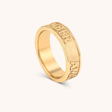 Personalized Matte Embossed Infinity Name Ring