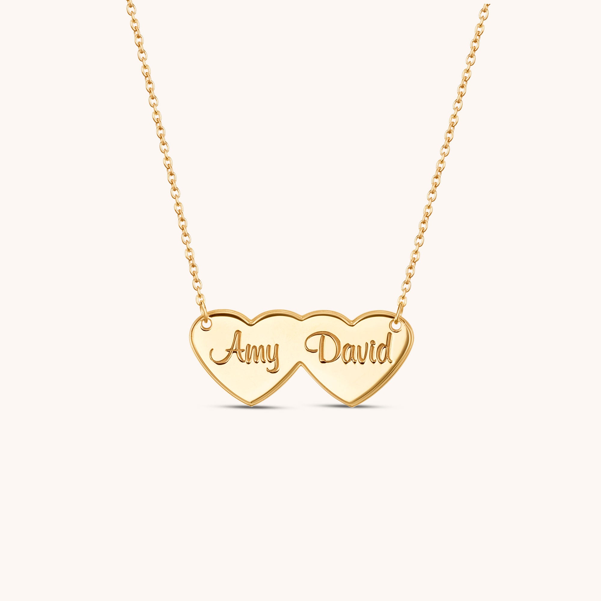 Double name necklace store with heart