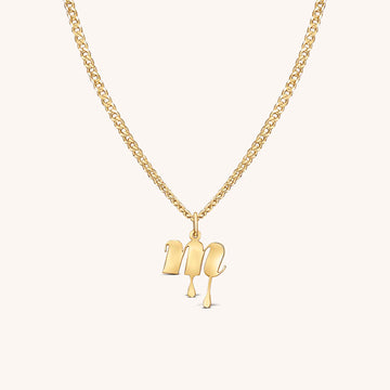 Drip Single Initial Nameplate Necklace