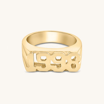 Personalized Varsity Number Year Ring