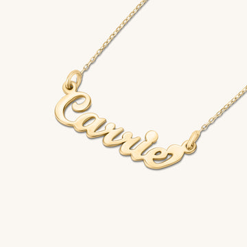 Cursive Script Carrie Nameplate Necklace