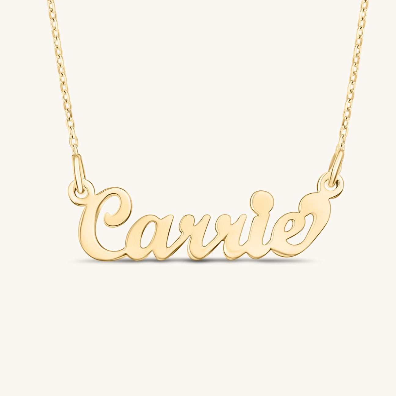 Cursive Script Carrie Nameplate Necklace - Keepsakes