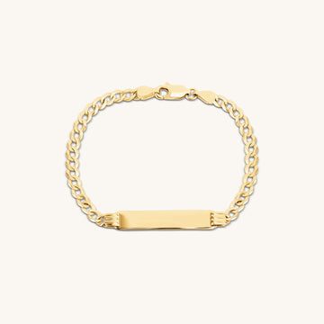 Gold Cuban Link ID Bracelet