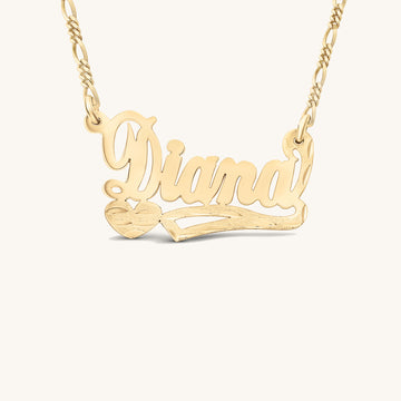 Bodega Heart Script Nameplate Necklace