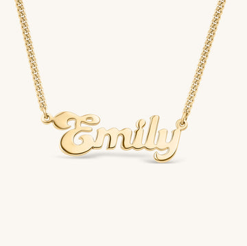 Groovy Font Nameplate Necklace