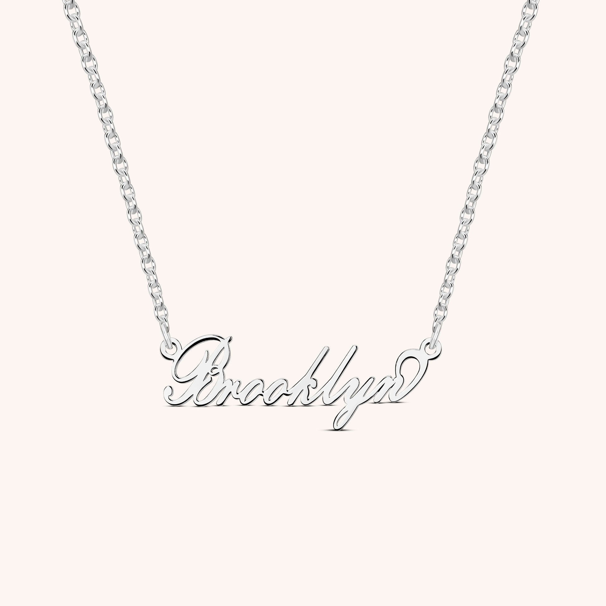 Dainty Cursive Script Nameplate Necklace - Keepsakes jewels