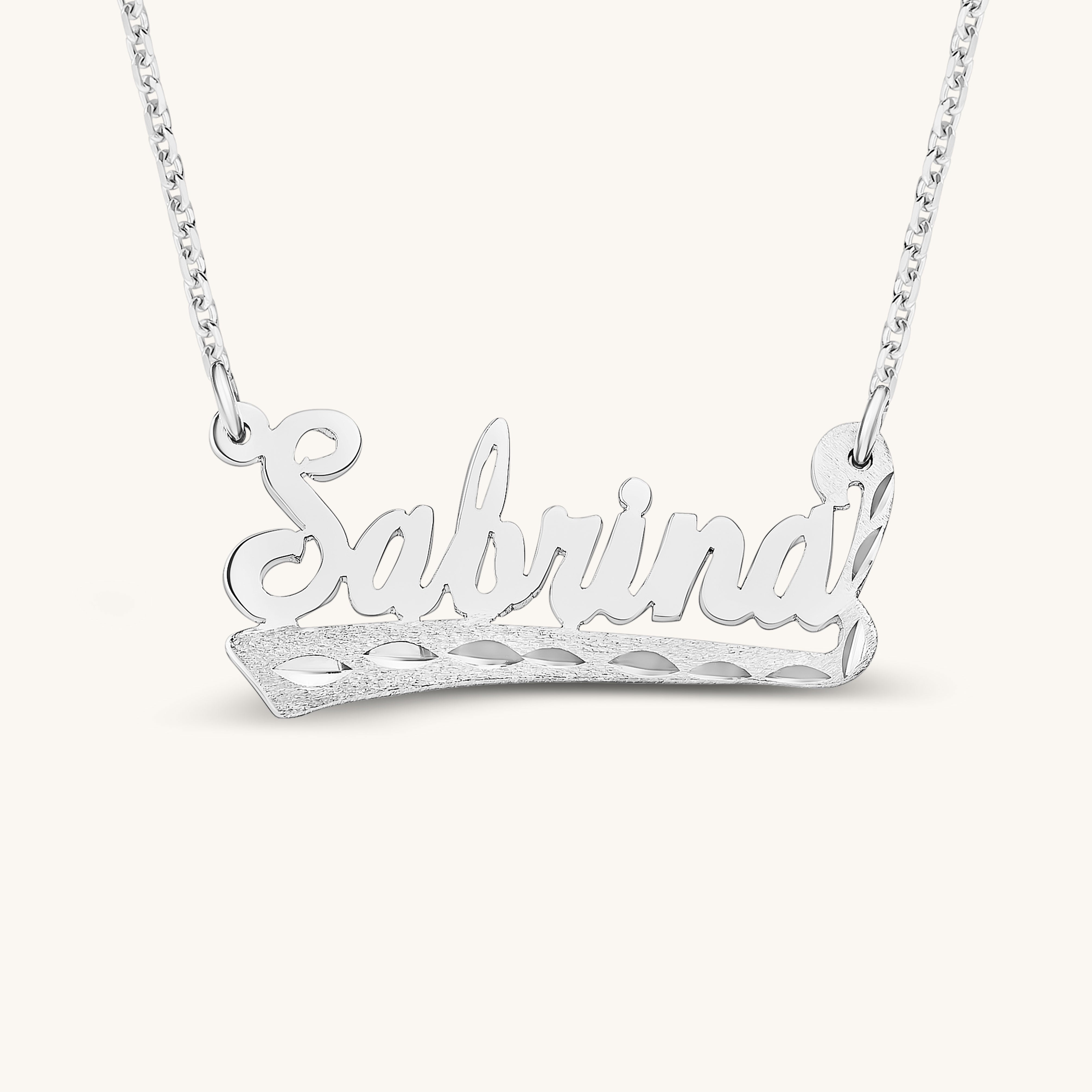 Curved Nameplate Necklace – Bellalicious Boutique